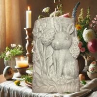 lumânare handmade – iepuraș și flori