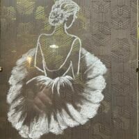 grație în alb – siluetă de balerină