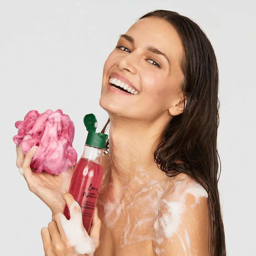 gel de duş exfoliant cu mentă şi zmeură organică love nature gel de duş exfoliant cu mentă şi zmeură organică love nature